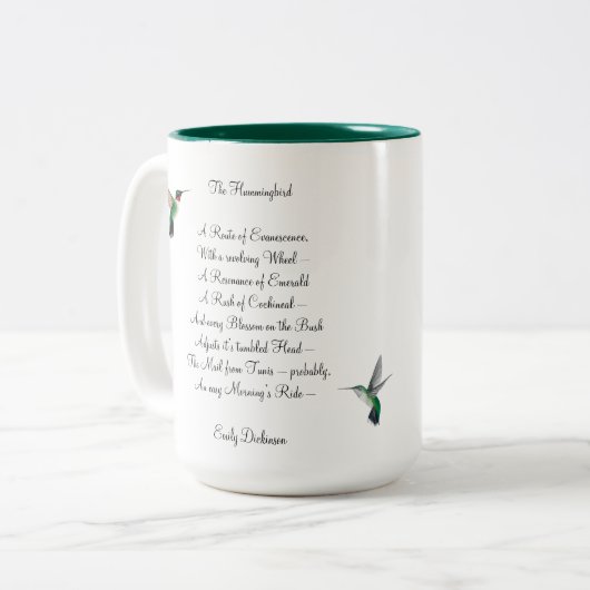 Emily Dickinson Hummingbird Zwei-Tone-Kaffee-Tasse Zweifarbige Tasse (Vorderseite Links)
