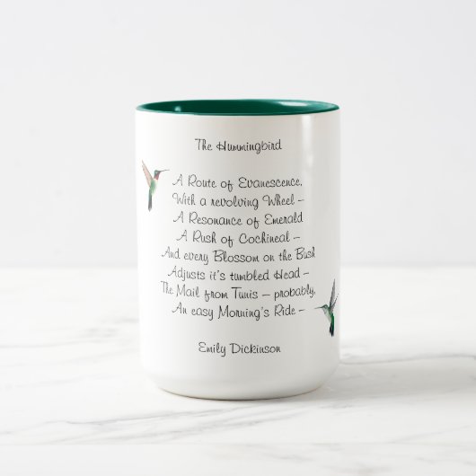 Emily Dickinson Hummingbird Zwei-Tone-Kaffee-Tasse Zweifarbige Tasse (Mittel)