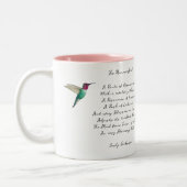 Emily Dickinson Hummingbird Zweifarbige Tasse (Links)