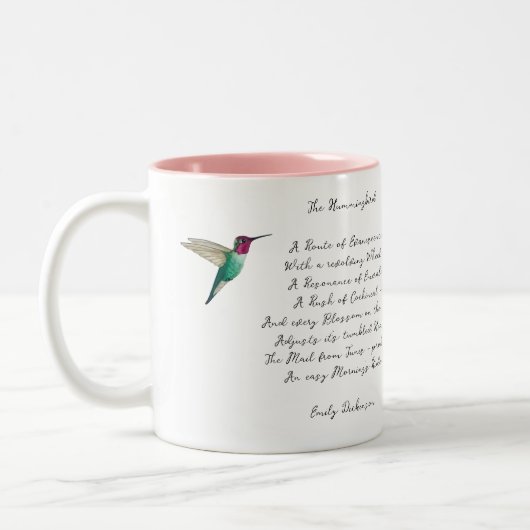 Emily Dickinson Hummingbird Zweifarbige Tasse (Links)
