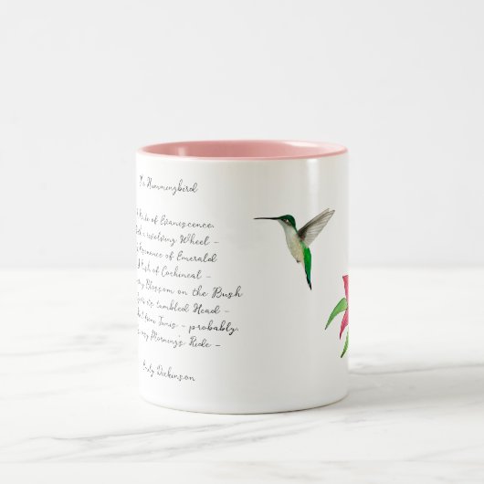 Emily Dickinson Hummingbird Zweifarbige Tasse (Mittel)