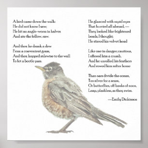 Emily Dickinson "In Garden" Gedicht Poster