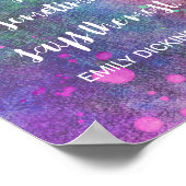 Emily Dickinson Literatur Zitat Lila Wasserfarbe Poster (Ecke)