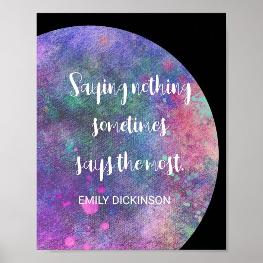 Emily Dickinson Literatur Zitat Lila Wasserfarbe Poster (Vorne)
