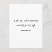 Emily Dickinson Quote — “I am out with lanterns" Postkarte (Vorderseite)