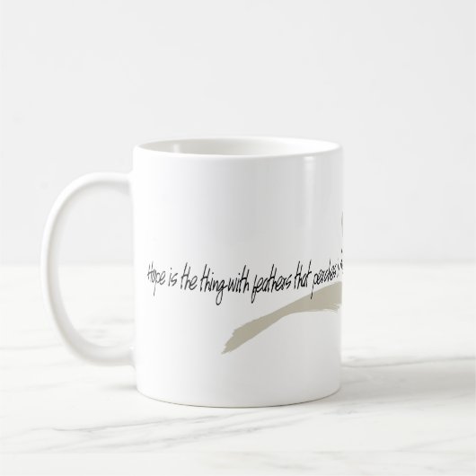 Emily Dickinson the thing with Feathers quote Kaffeetasse (Links)