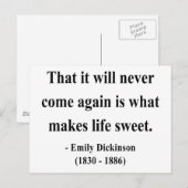 Emily Dickinson Zitat 5a Postkarte (Vorne/Hinten)