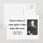Emily Dickinson Zitat 5b Postkarte (Vorne/Hinten)