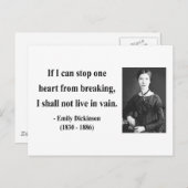 Emily Dickinson Zitat 6b Postkarte (Vorne/Hinten)