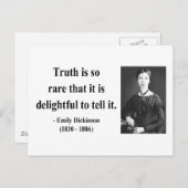Emily Dickinson Zitat 7b Postkarte (Vorne/Hinten)