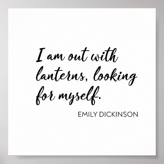 Emily Dickinson Zitat Minimalistische Skripttypogr Poster (Vorne)
