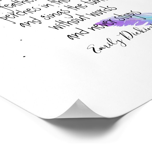 Emily Dickinson zitiert hoffnungsblau und lila Poster (Ecke)