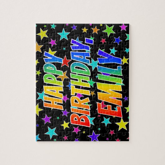 "EMILY" First Name, Fun "HAPPY BIRTHDAY" Puzzle (Vertikal)
