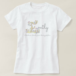Emily Girls Name bedeutet E-Monogramm Herz T-Shirt
