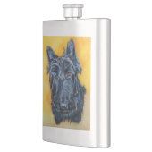 "Emily in der blauen" Scottiekunst Flachmann (Links)