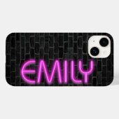 EMILY in PINK Neon Lights Case-Mate iPhone Hülle (Rückseite (Horizontal))