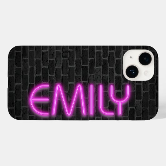 EMILY in PINK Neon Lights Case-Mate iPhone Hülle (Rückseite (Horizontal))