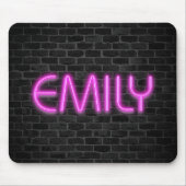 EMILY in PINK Neon Lights Mousepad (Vorne)