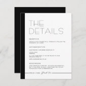 EMILY Modern Minimalistische monochrome Details-Ka Begleitkarte (Vorne/Hinten)