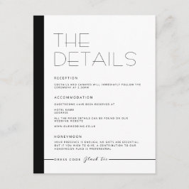 EMILY Modern Minimalistische monochrome Details-Ka Begleitkarte