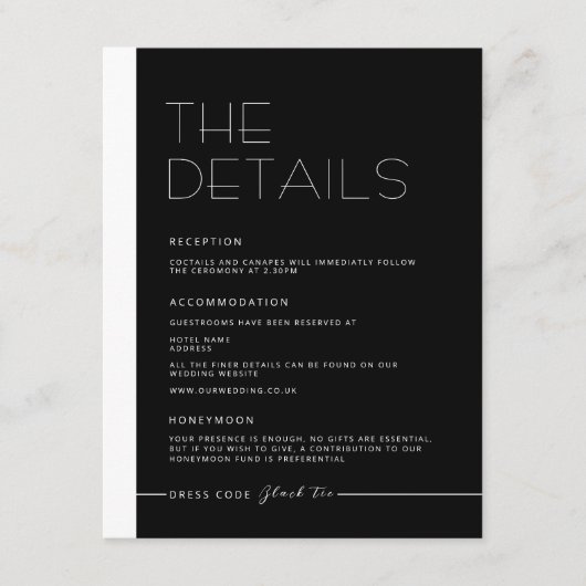 EMILY Modern Minimalistische monochrome Details-Ka Begleitkarte (Vorderseite)