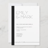 EMILY Modern Minimalistische monochrome Einladungs Einladung (Vorderseite)