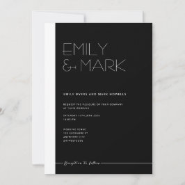 EMILY Modern Minimalistische monochrome Einladungs Einladung