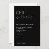 EMILY Modern Minimalistische monochrome Einladungs Einladung (Vorne/Hinten)