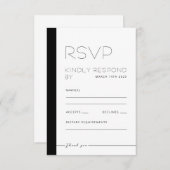 EMILY Moderne Minimalistische monochrome Antwortka RSVP Karte (Vorne/Hinten)