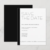 EMILY Modernes Minimalistisches Monochrom Save the Date (Vorne/Hinten)