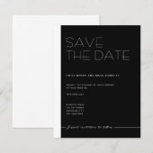 EMILY Modernes Minimalistisches Monochrom Save the Date (Vorne/Hinten)