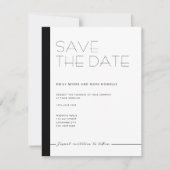 EMILY Modernes Minimalistisches Monochrom Save the Save The Date (Vorderseite)