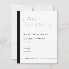 EMILY Modernes Minimalistisches Monochrom Save the Save The Date