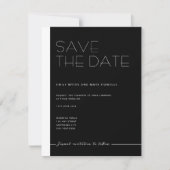 EMILY Modernes Minimalistisches Monochrom Save the Save The Date (Vorderseite)