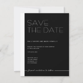 EMILY Modernes Minimalistisches Monochrom Save the Save The Date