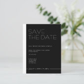 EMILY Modernes Minimalistisches Monochrom Save the Save The Date (Stehend Vorderseite)