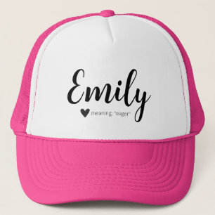 Emily Name bedeutet Custom Hat Cap Girl Bekleidung Truckerkappe
