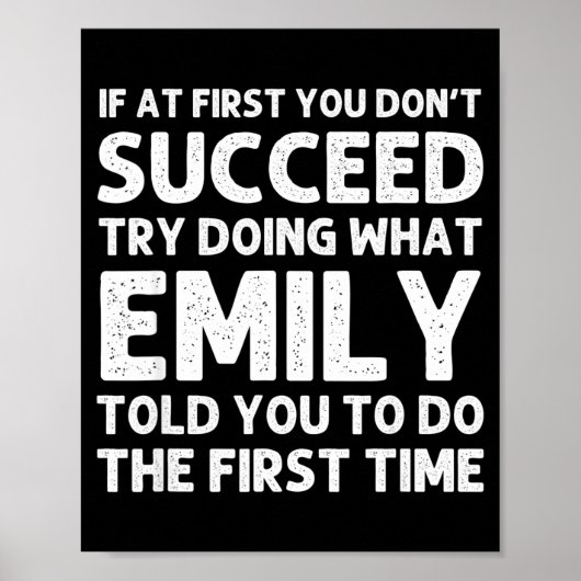 Emily Name D Birthday Funny Christmas Joke  Poster (Vorne)