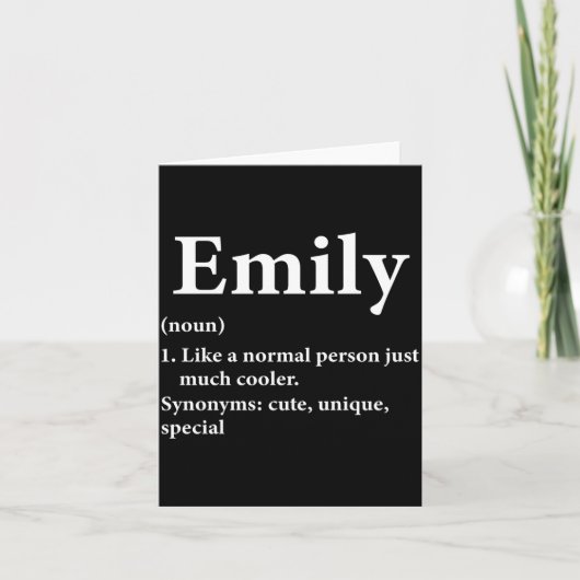 Emily Name Definition lustig D Karte (Vorderseite)