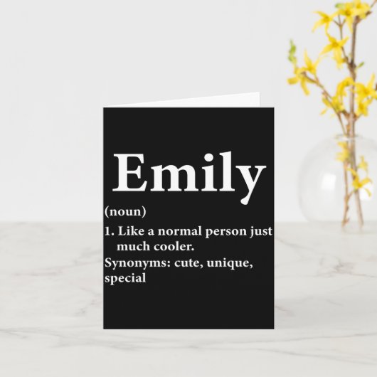 Emily Name Definition lustig D  Karte (Gelbe Blume)
