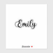 Emily Name - Handgeschriebene Kalligrafie Aufkleber (Blatt)