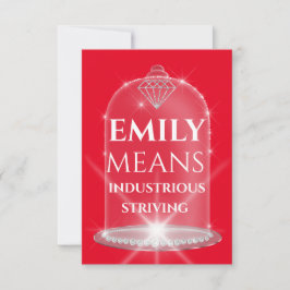 Emily Name Meaning Diamond Birthday Red Einladung