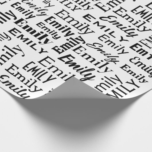 Emily Name on White Geschenkpapier (Ecke)