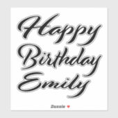 Emily Name Vorname black Sticker Geburtstag (Blatt)