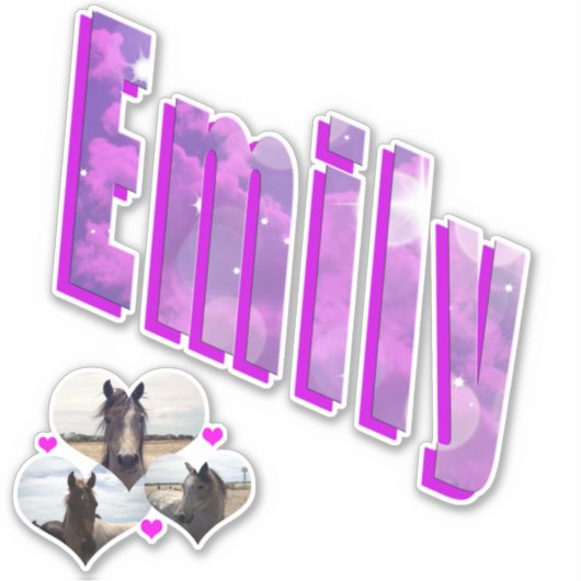 Emily Name with Pferdes, Aufkleber (Vorderseite)
