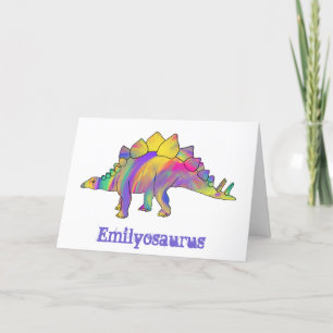 Emily osaurus Bunter Stegosaurus Dinosaur Kunst Feiertagskarte