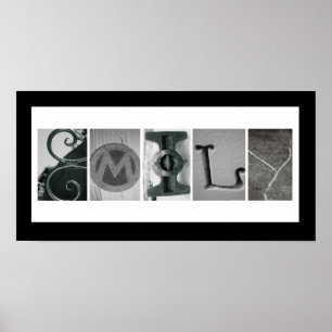 Emily Spelt Out in Foto Alphabet Letters Poster