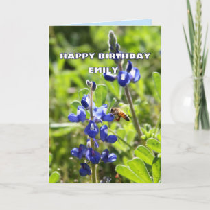 Emily Texas Bluebonnet-alles Gute zum Geburtstag Karte