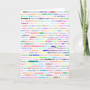 Emily Text Design II Vertikale Grußkarte Karte