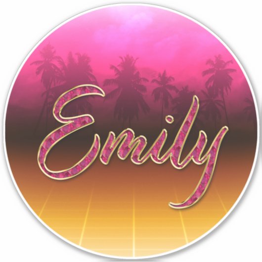 Emily Vorname Name golden pink Aufkleber Sticker (Vorderseite)